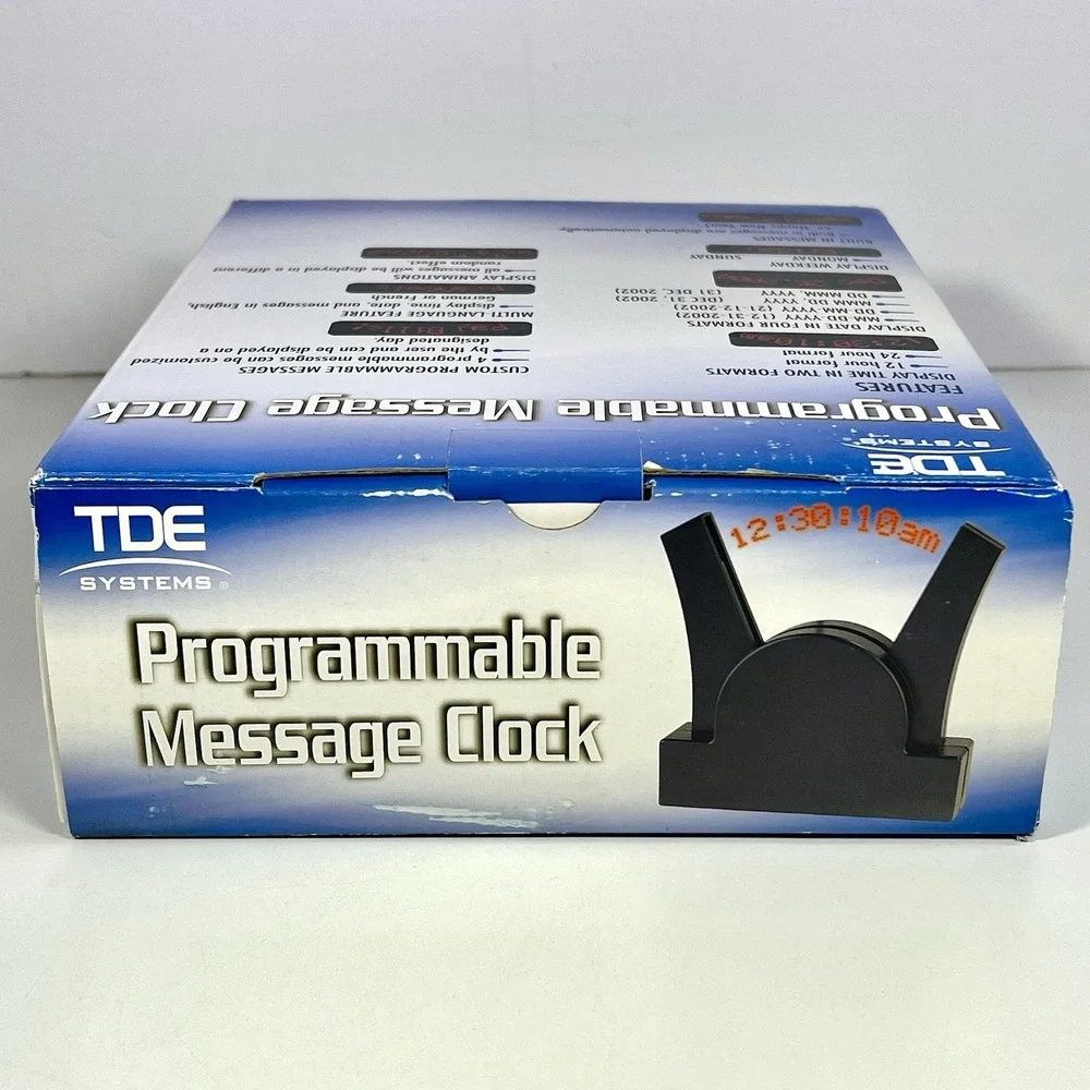 TDE Systems Programmable Message Clock LED Display Floating Message NEW Open Box